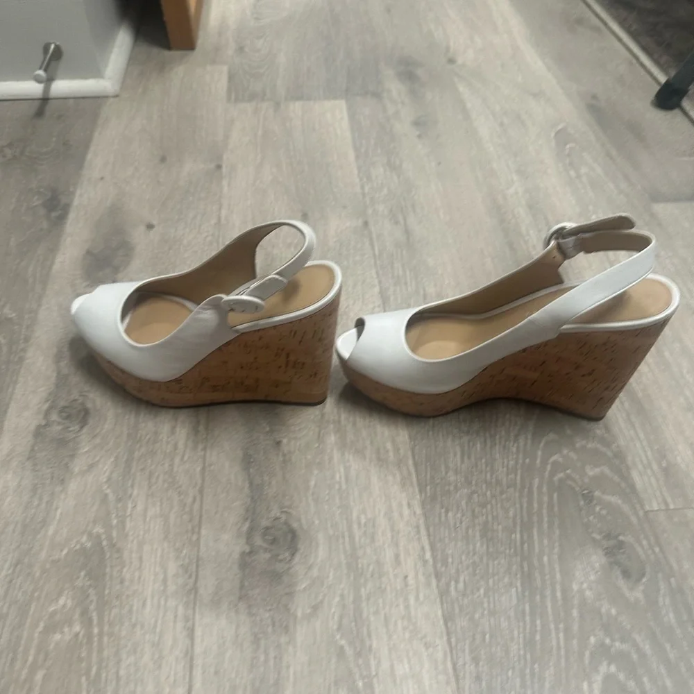 Veronica Beard Peep Toe Slingback Cork Wedge